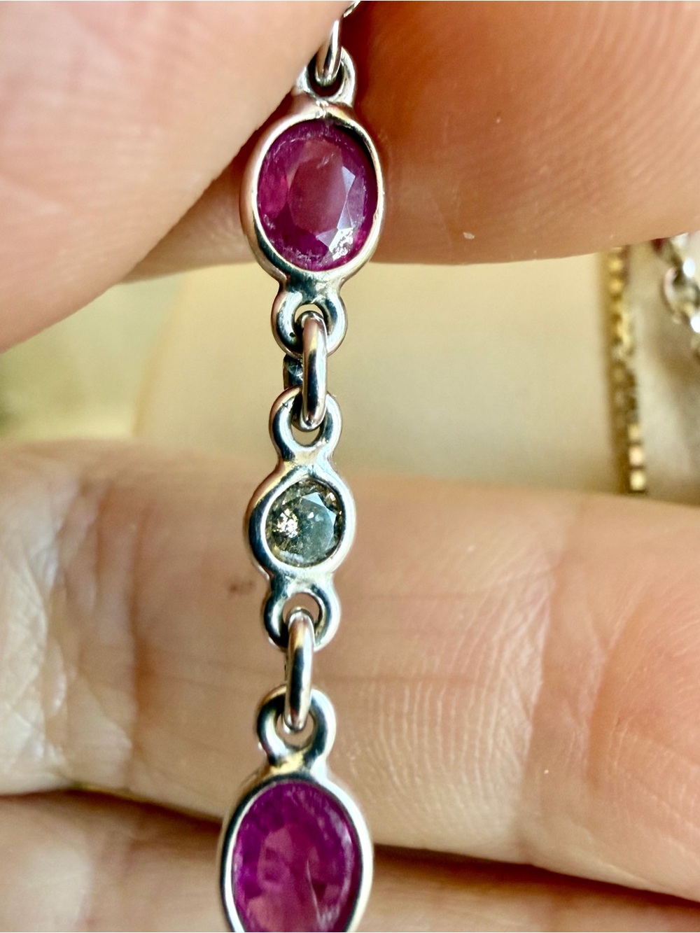 18 karat gold, ruby, and diamond necklace - Picture 5 of 10